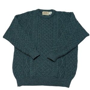 Elegant Teal Crewneck Sweater for Men